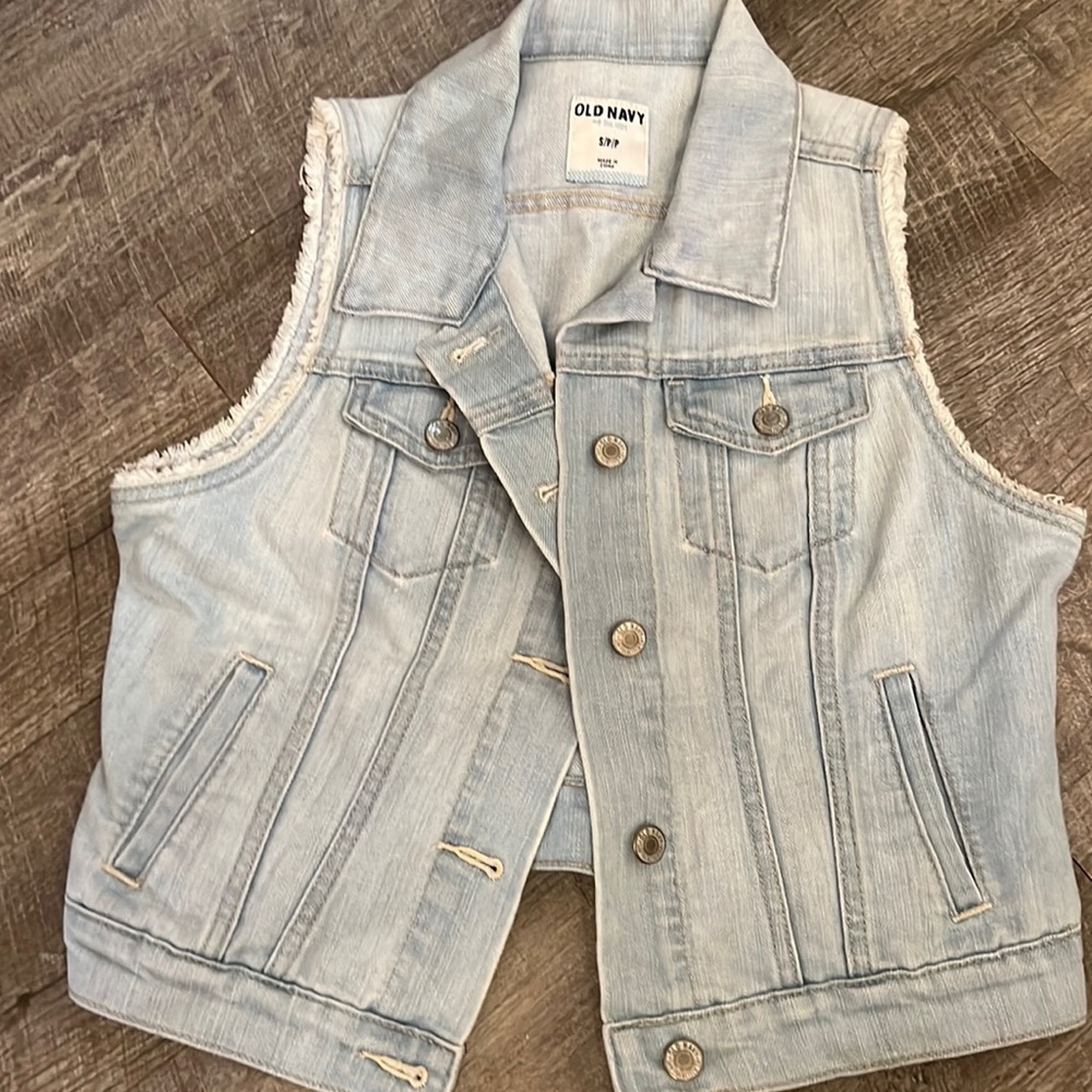 Old Navy light wash denim vest